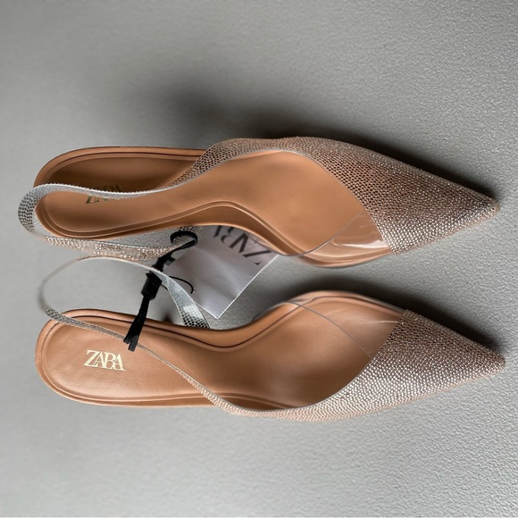 RHINESTONE SLINGBACK VINYL HEELS - Picture 4 of 12